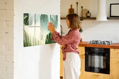 Tableau magnétique pour dessin motif feuilles de monstera