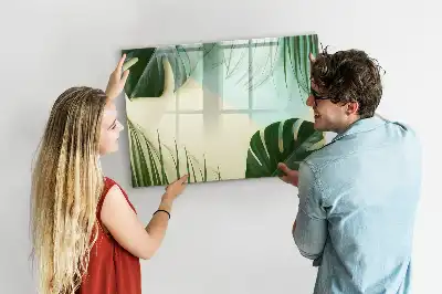 Tableau magnétique pour dessin motif feuilles de monstera