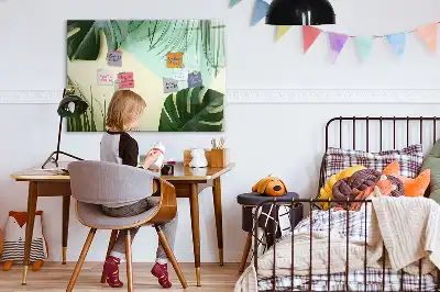 Tableau magnétique pour dessin motif feuilles de monstera