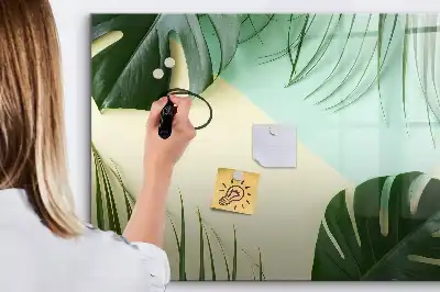 Tableau magnétique pour dessin motif feuilles de monstera