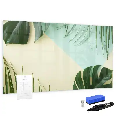 Tableau magnétique pour dessin motif feuilles de monstera