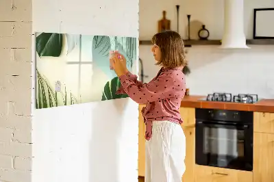 Tableau magnétique pour dessin motif feuilles de monstera