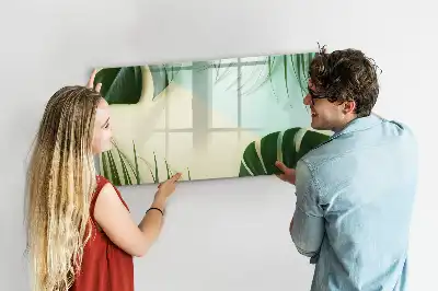Tableau magnétique pour dessin motif feuilles de monstera