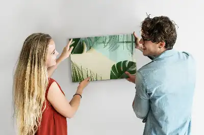 Tableau magnétique pour dessin motif feuilles de monstera