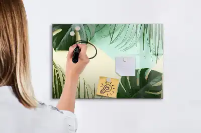 Tableau magnétique pour dessin motif feuilles de monstera