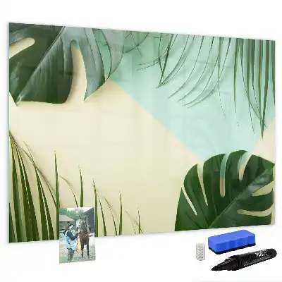 Tableau magnétique pour dessin motif feuilles de monstera