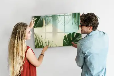 Tableau magnétique pour dessin motif feuilles de monstera