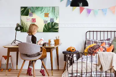 Tableau magnétique pour dessin motif feuilles de monstera