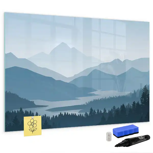 Tableau magnétique à dessiner paysage de montagne