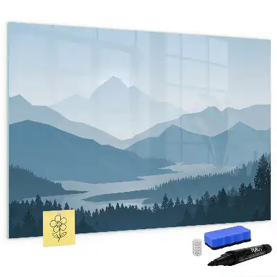 Tableau magnétique à dessiner paysage de montagne