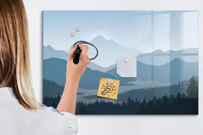 Tableau magnétique à dessiner paysage de montagne