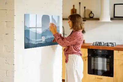 Tableau magnétique à dessiner paysage de montagne