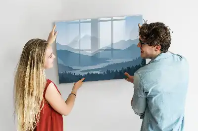 Tableau magnétique à dessiner paysage de montagne