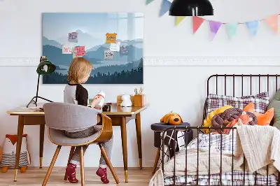 Tableau magnétique à dessiner paysage de montagne