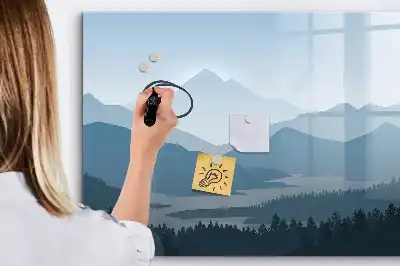 Tableau magnétique à dessiner paysage de montagne