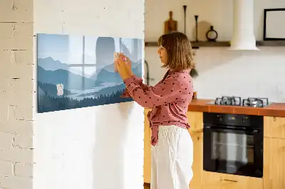 Tableau magnétique à dessiner paysage de montagne