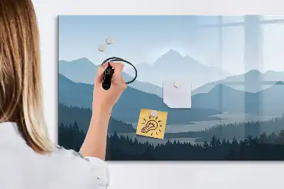Tableau magnétique à dessiner paysage de montagne