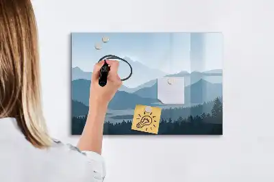 Tableau magnétique à dessiner paysage de montagne