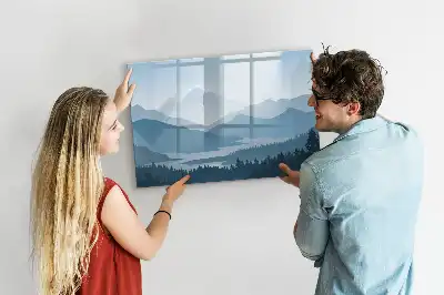 Tableau magnétique à dessiner paysage de montagne