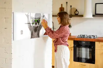 Tableau magnétique à dessiner motif succulentes avec lunettes