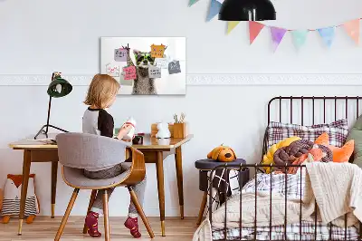 Tableau magnétique à dessiner motif succulentes avec lunettes
