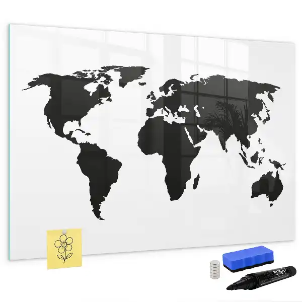 Tableau magnétique pour dessiner carte du monde noire