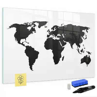 Tableau magnétique pour dessiner carte du monde noire