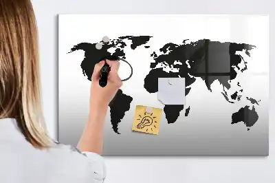Tableau magnétique pour dessiner carte du monde noire