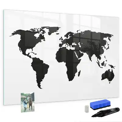 Tableau magnétique pour dessiner carte du monde noire