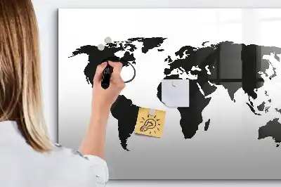 Tableau magnétique pour dessiner carte du monde noire