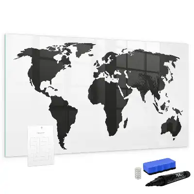 Tableau magnétique pour dessiner carte du monde noire