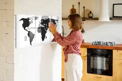 Tableau magnétique pour dessiner carte du monde noire