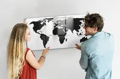 Tableau magnétique pour dessiner carte du monde noire