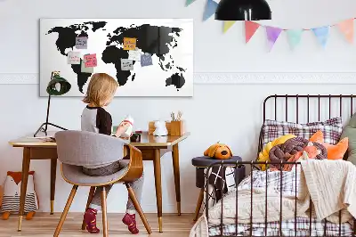 Tableau magnétique pour dessiner carte du monde noire