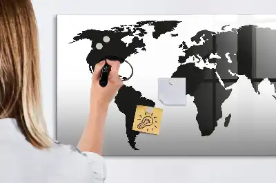 Tableau magnétique pour dessiner carte du monde noire