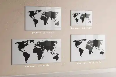 Tableau magnétique pour dessiner carte du monde noire