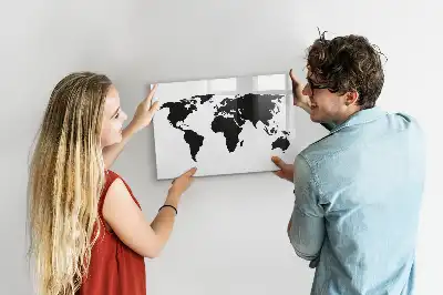 Tableau magnétique pour dessiner carte du monde noire