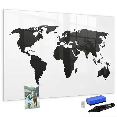 Tableau magnétique pour dessiner carte du monde noire