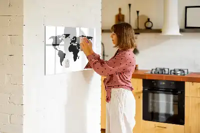 Tableau magnétique pour dessiner carte du monde noire