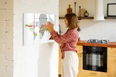 Tableau magnétique pour dessiner carte avec drapeaux