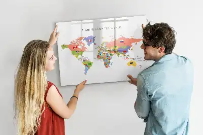 Tableau magnétique pour dessiner carte avec drapeaux