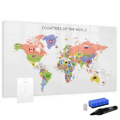 Tableau magnétique pour dessiner carte avec drapeaux