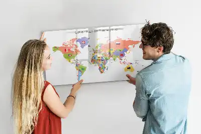 Tableau magnétique pour dessiner carte avec drapeaux