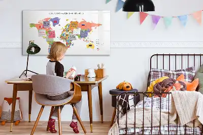 Tableau magnétique pour dessiner carte avec drapeaux