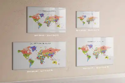 Tableau magnétique pour dessiner carte avec drapeaux