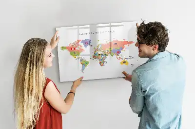 Tableau magnétique pour dessiner carte avec drapeaux