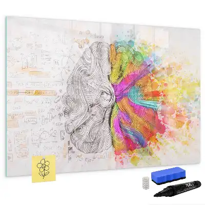 Tableau magnétique à dessiner motif abstraction du cerveau