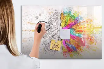 Tableau magnétique à dessiner motif abstraction du cerveau
