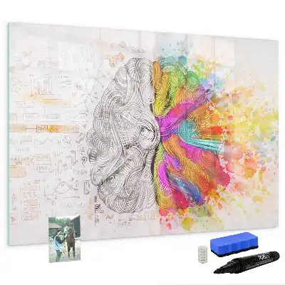 Tableau magnétique à dessiner motif abstraction du cerveau