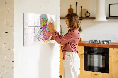 Tableau magnétique à dessiner motif abstraction du cerveau